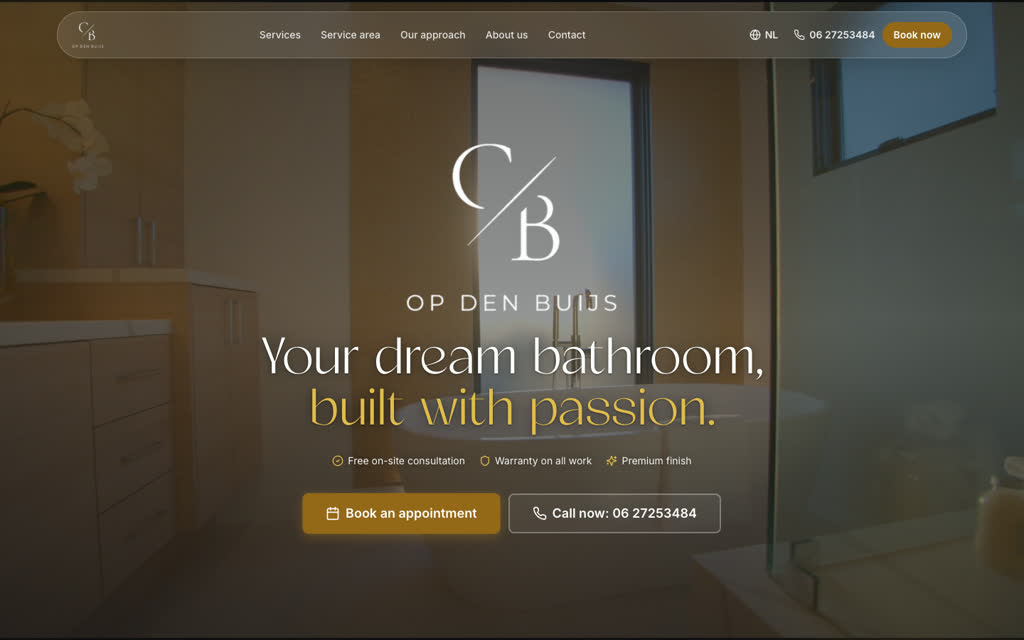 Bouw op den Buijs, website by Meetflows