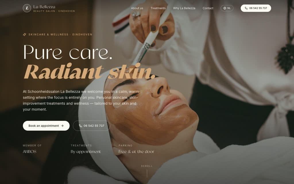 La Bellezza, website by Meetflows