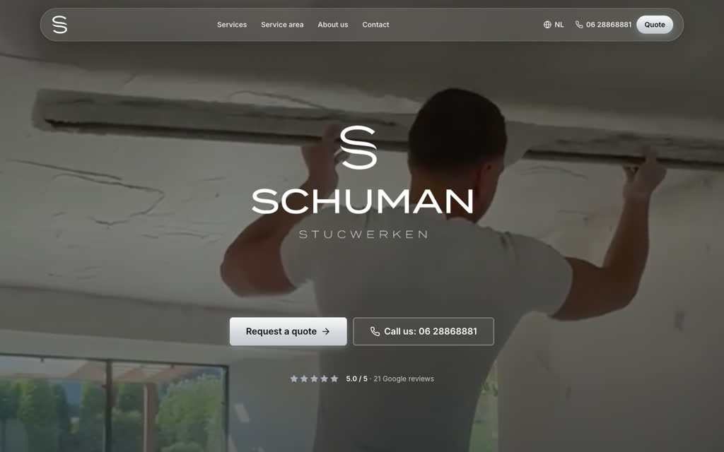 Schuman Stucwerken, website by Meetflows